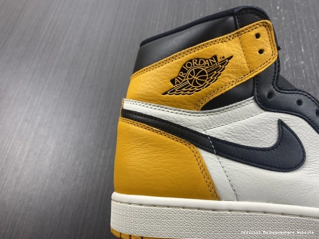 Official Maikesneakers High OG Yellow 1 Air Jordan Toe 555088-711 0810